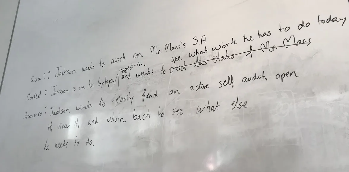 Scenario writing step 1